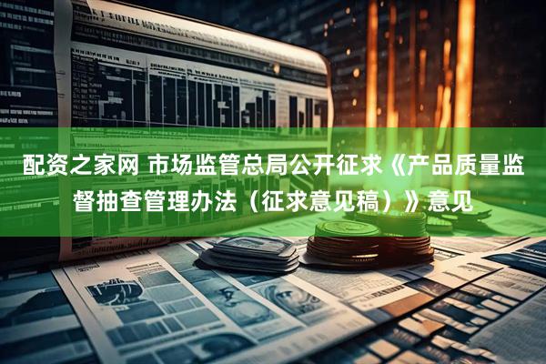 配资之家网 市场监管总局公开征求《产品质量监督抽查管理办法（征求意见稿）》意见